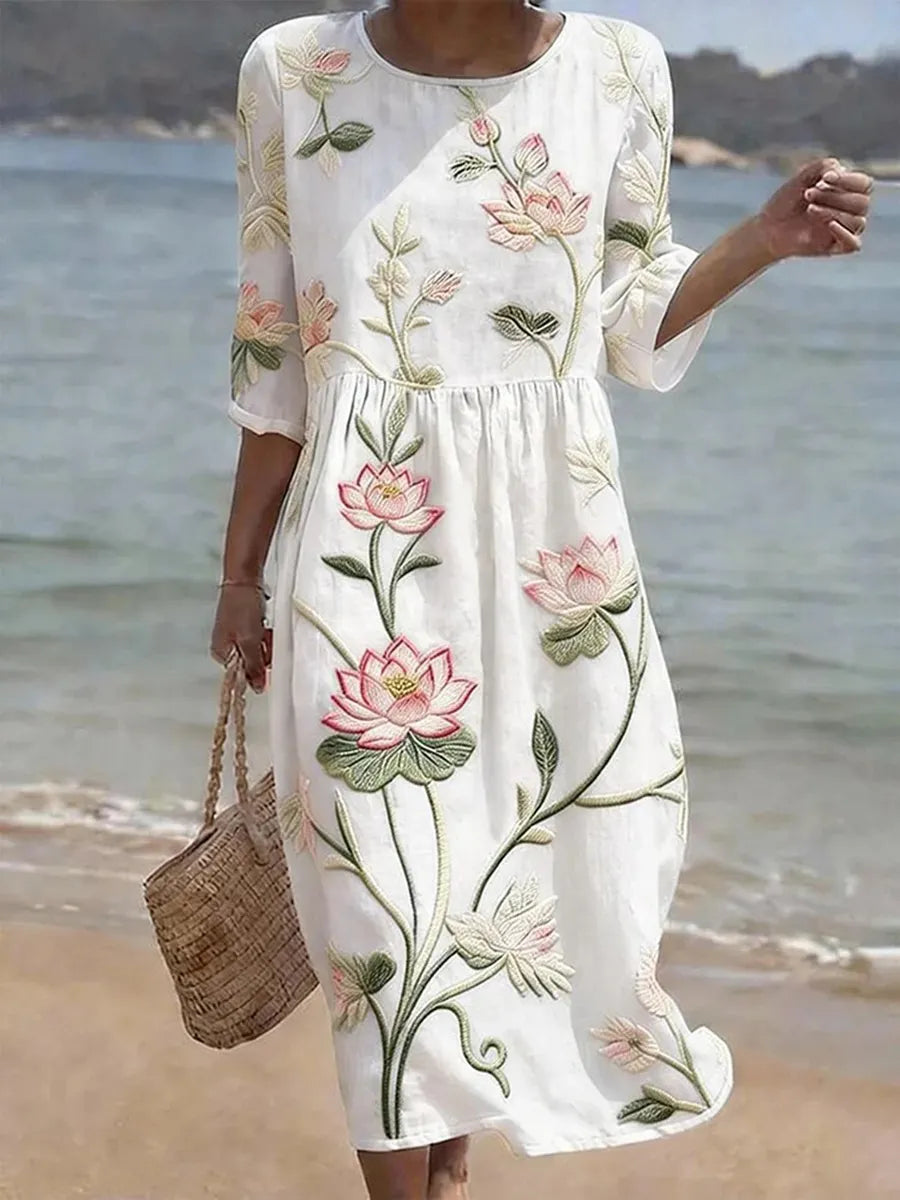 Michelle | Casual women's dress with floral print.