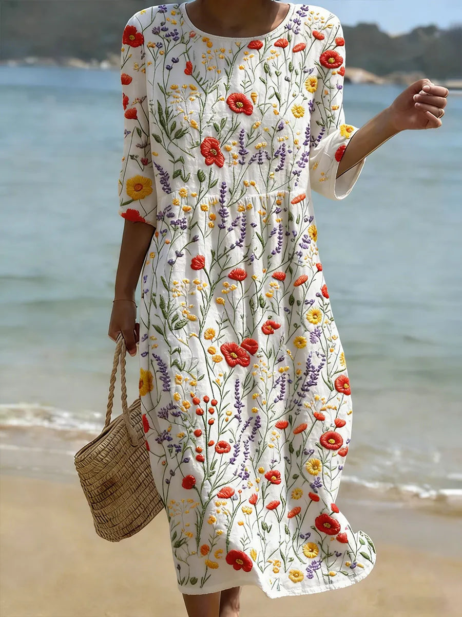 Mary | Casual women's dress with floral print.