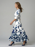 Celine | Cross Wrap Neck Midi Dress
