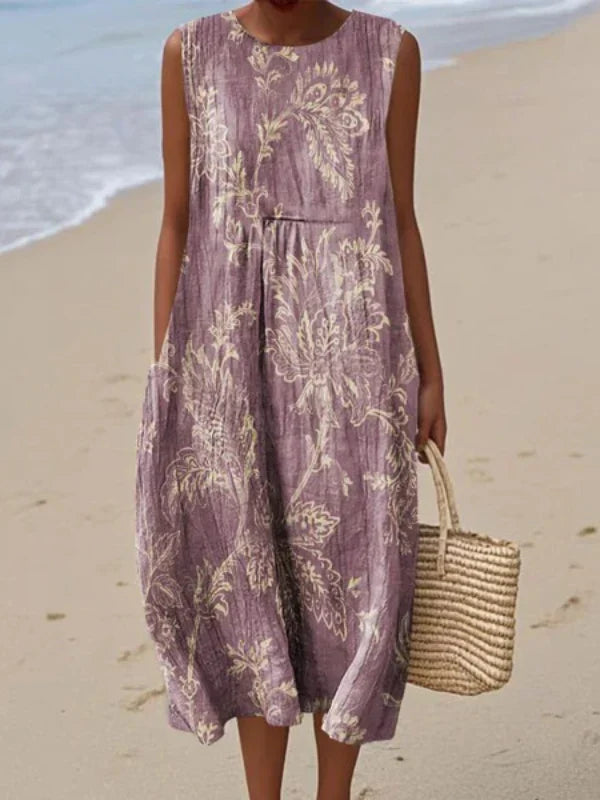 Mia | Purple Summer Pattern Dress
