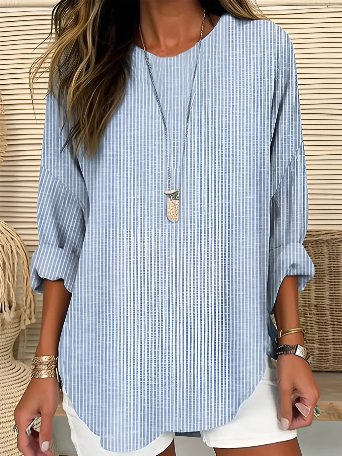 Rhea | Classic Striped Blouse